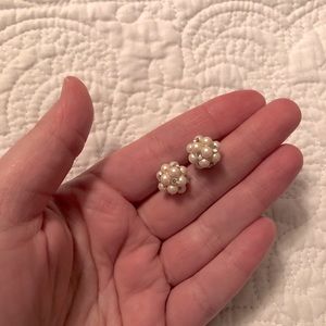 Pearl cluster earrings